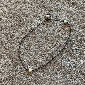 Pearl Leather Necklace